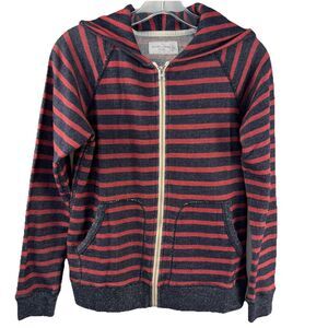 Eight + Sand Unisex‎ Full Zipper Lightweight Hoodie French Terry Red Blue Sz S
